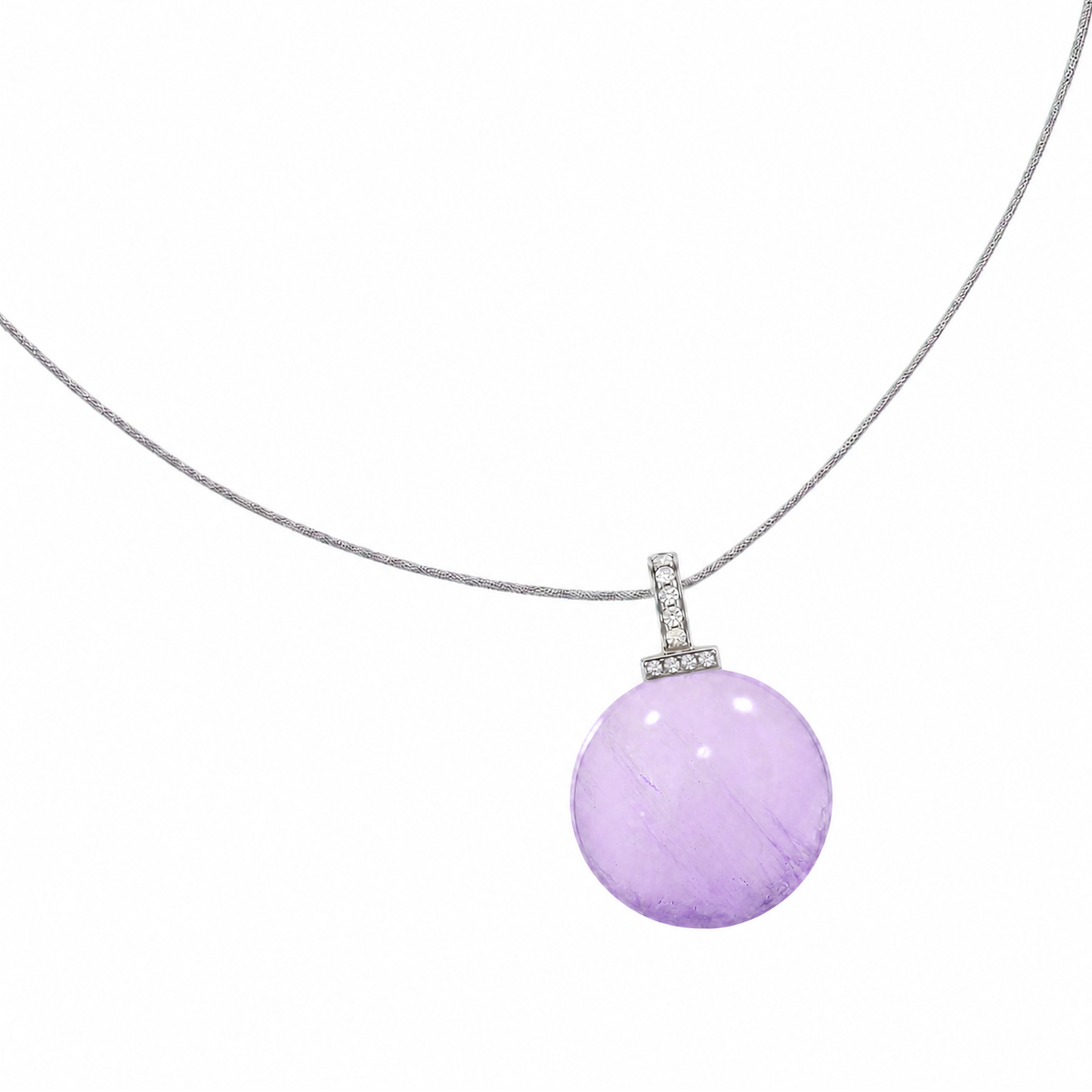 Bolivian Amethyst interchangeable pendant necklace, white-background product view
