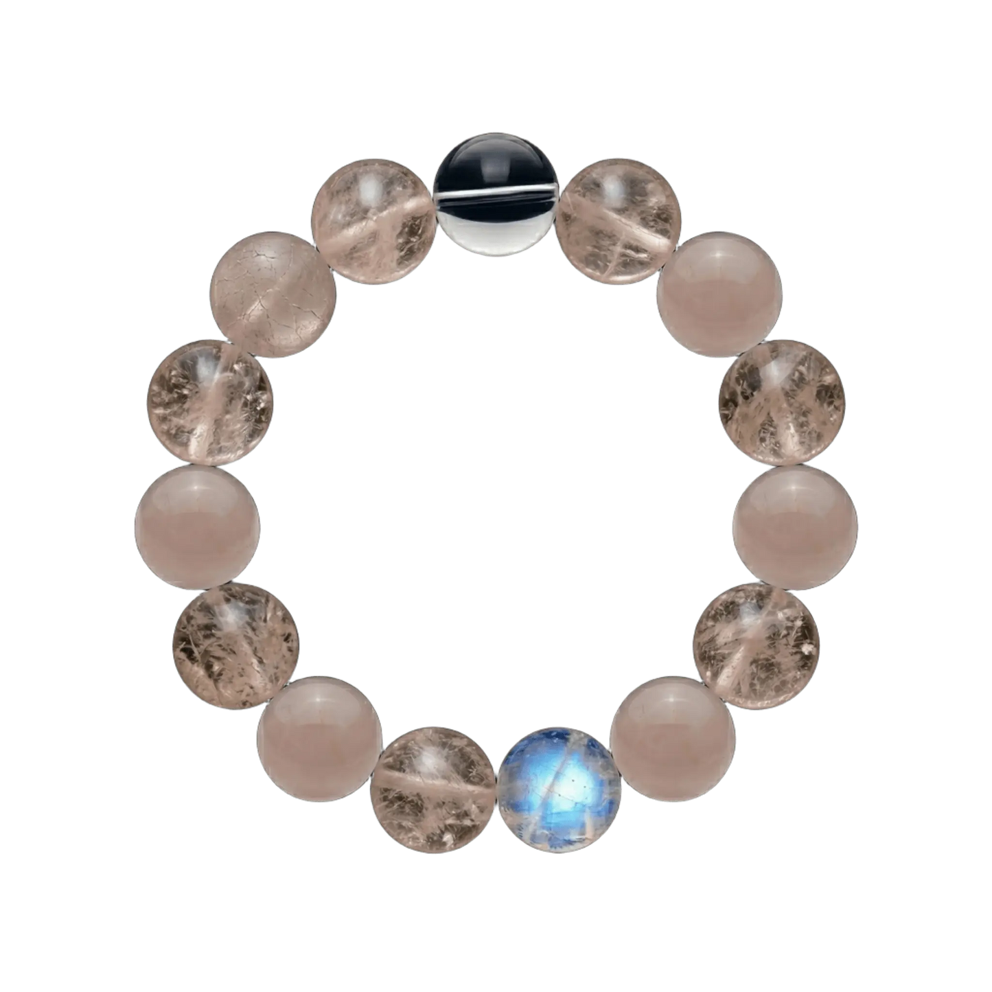 Handcrafted custom crystal bracelet featuring diverse gemstones for love, wealth, and success