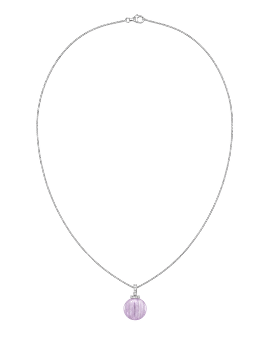Kunzite interchangeable pendant necklace, full necklace transparent view