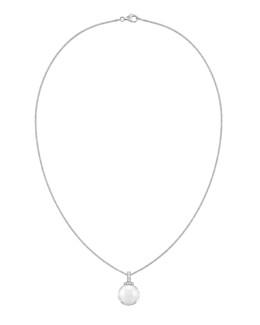 Clear Quartz Interchangeable Pendant Necklace on a transparent background
