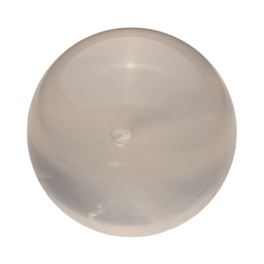 Beautiful Star Rose Quartz sphere, displaying a soft pink hue and subtle asterism under light.