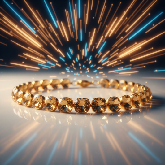 A golden Citrine crystal necklace representing wealth and career confidence for 2026.