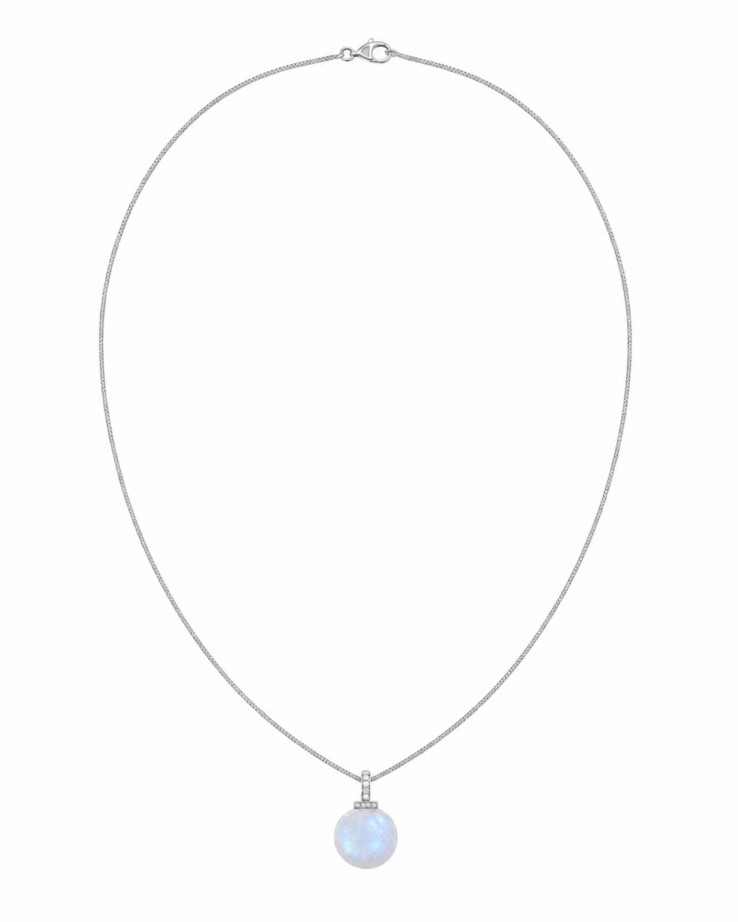 Blue Moonstone interchangeable pendant necklace, white-background product view