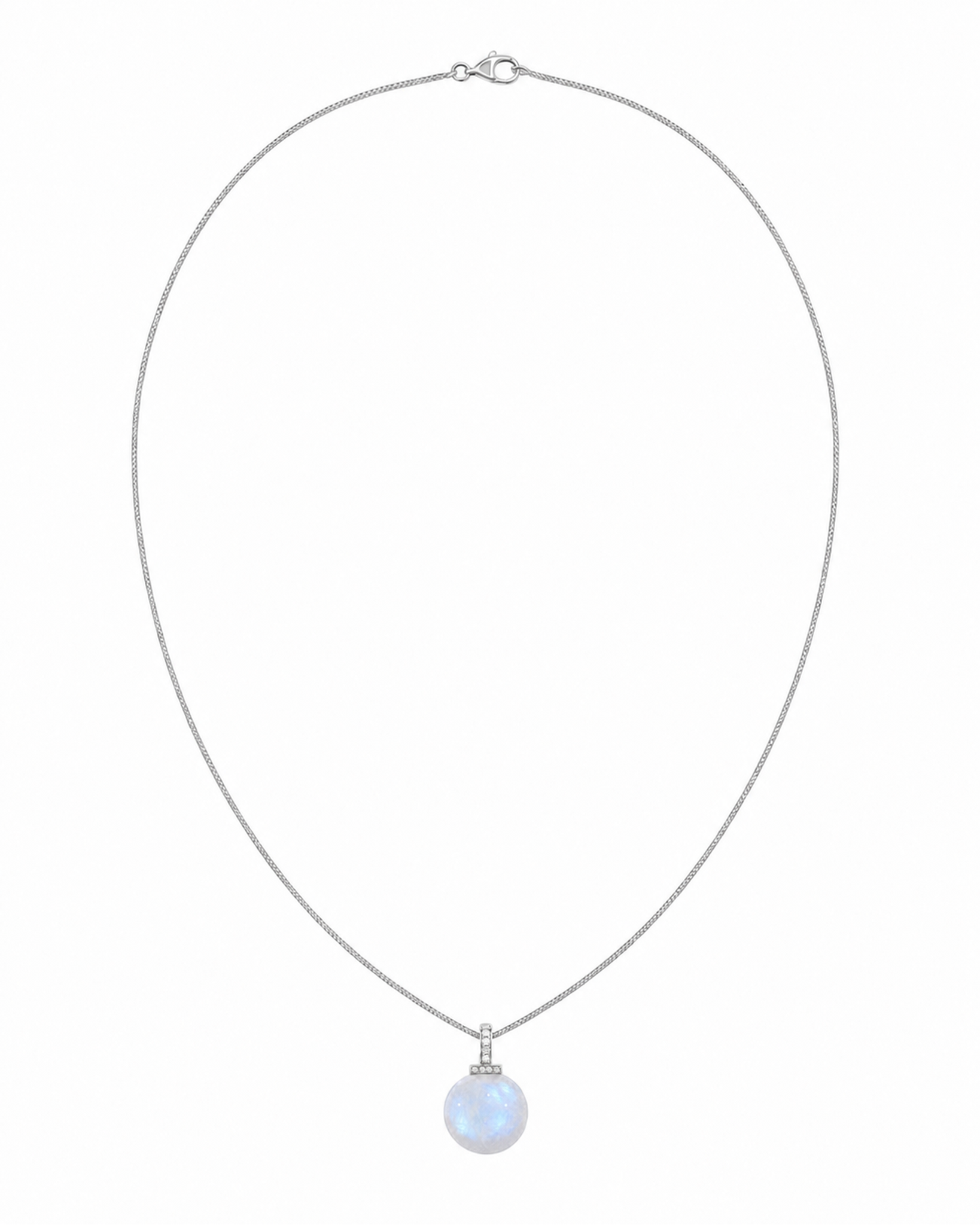 Blue Moonstone interchangeable pendant necklace, white-background product view