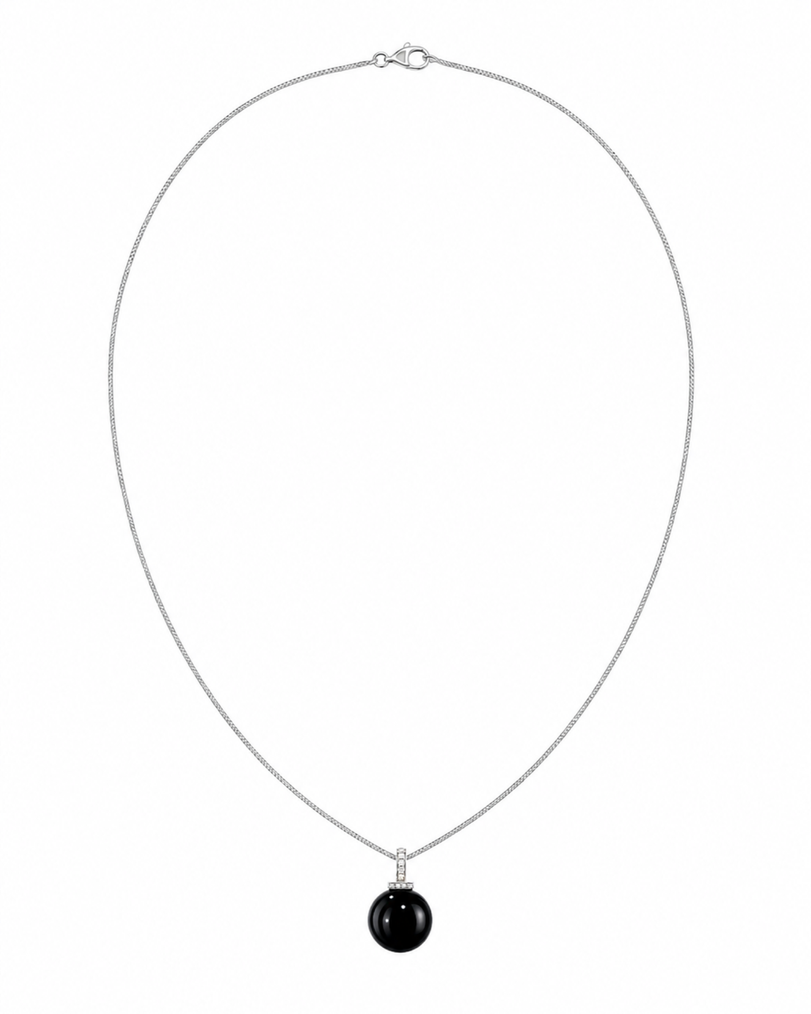 Black Obsidian interchangeable pendant necklace, white-background product view