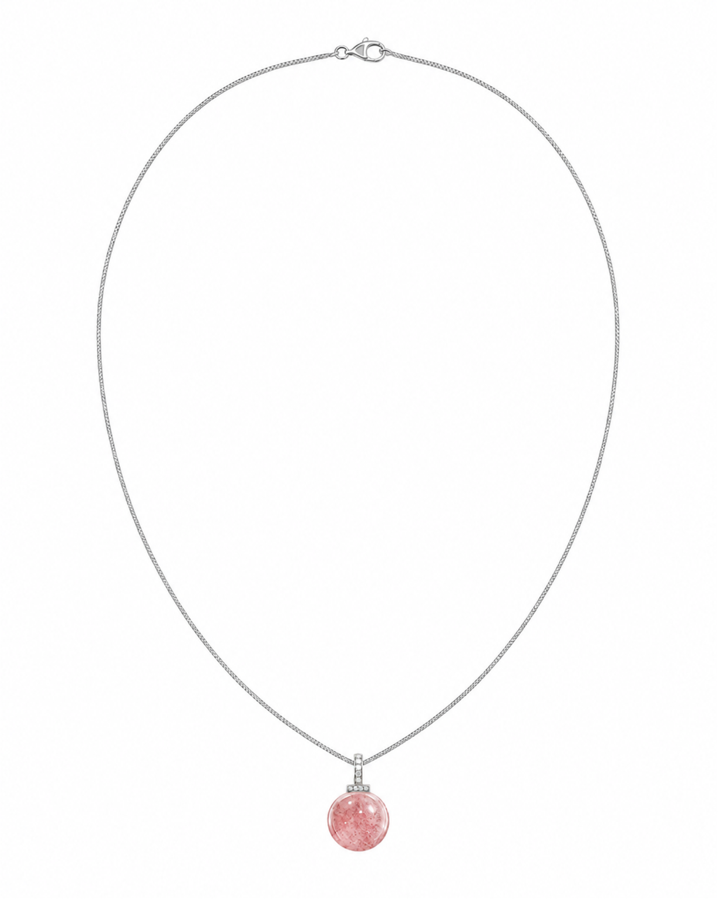 Strawberry Quartz interchangeable pendant necklace, white-background product view