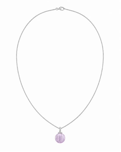 Kunzite interchangeable pendant necklace, white-background product view