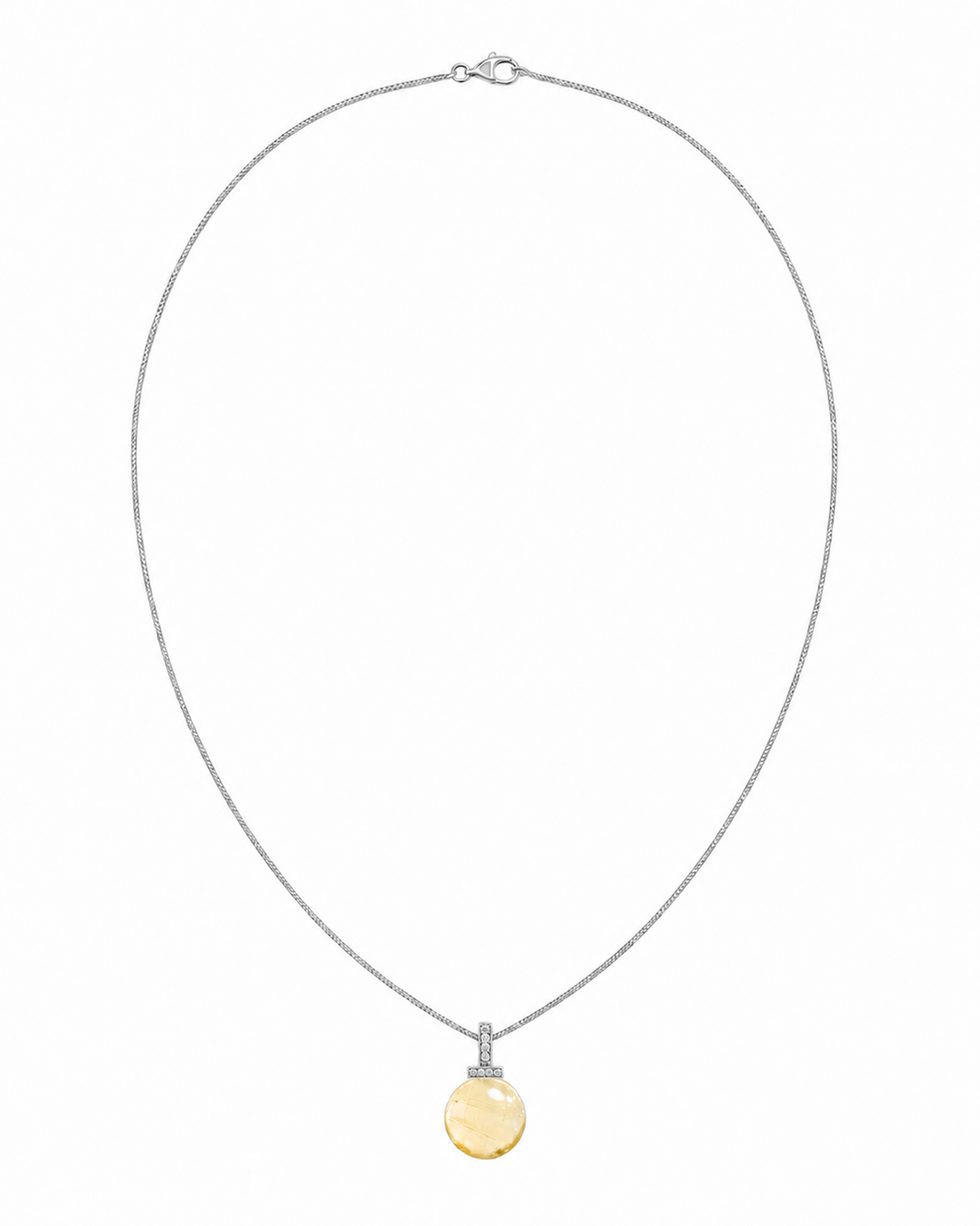 Lemon Citrine interchangeable pendant necklace, white-background product view