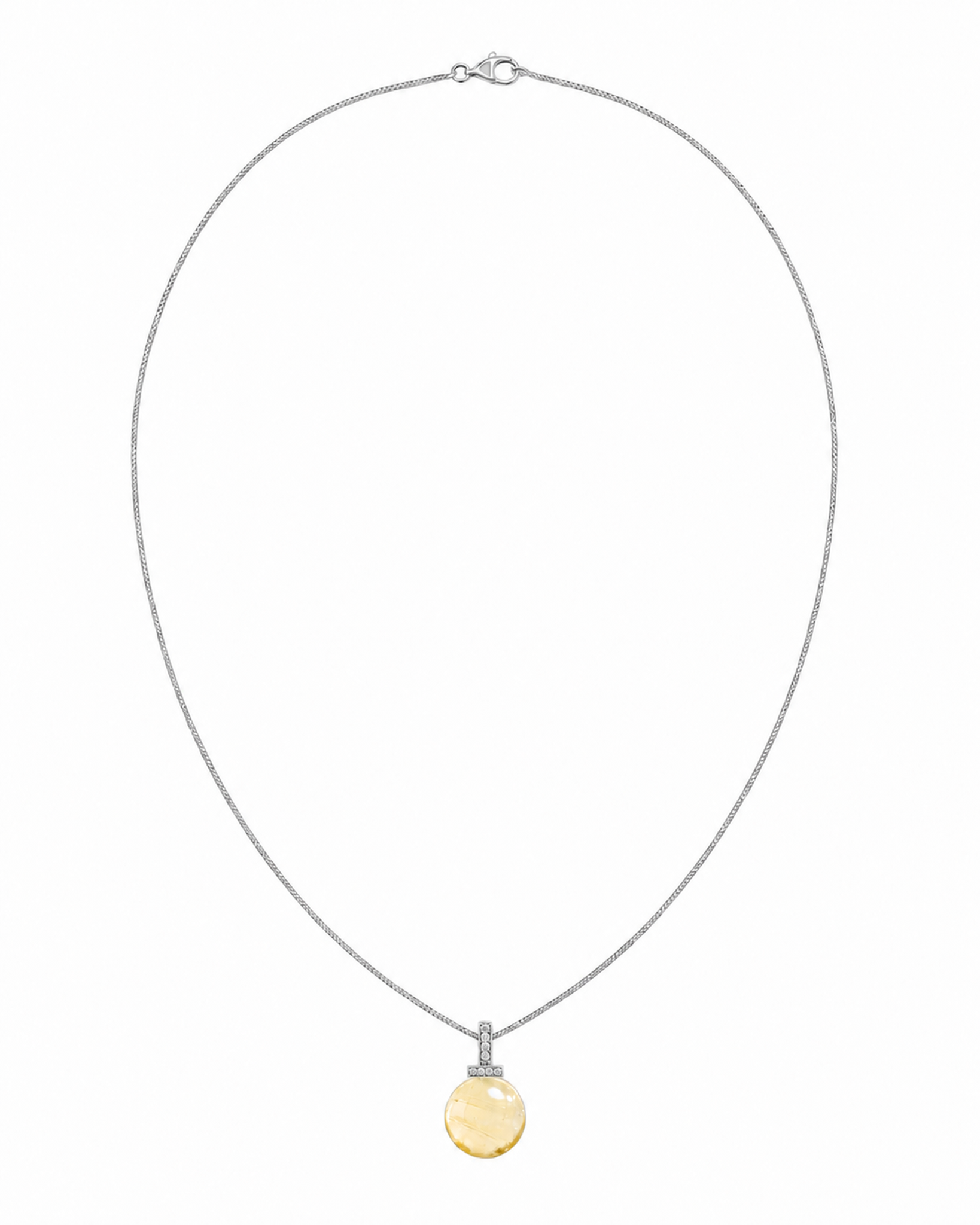 Lemon Citrine interchangeable pendant necklace, white-background product view