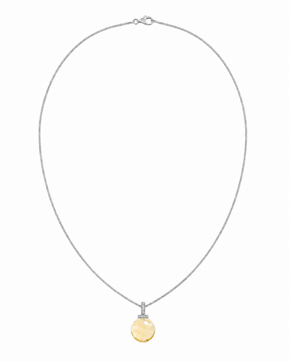 Lemon Citrine interchangeable pendant necklace, white-background product view