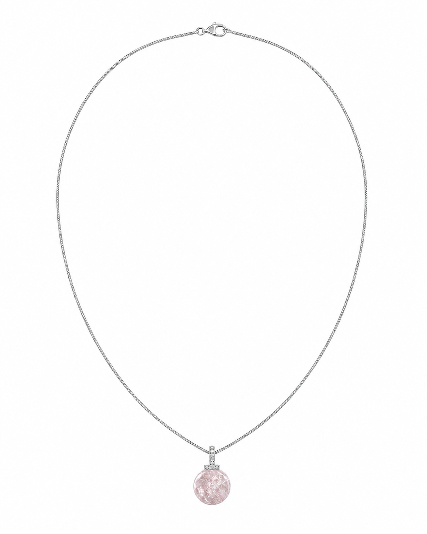 Snow Phantom Quartz interchangeable pendant necklace, white-background product view