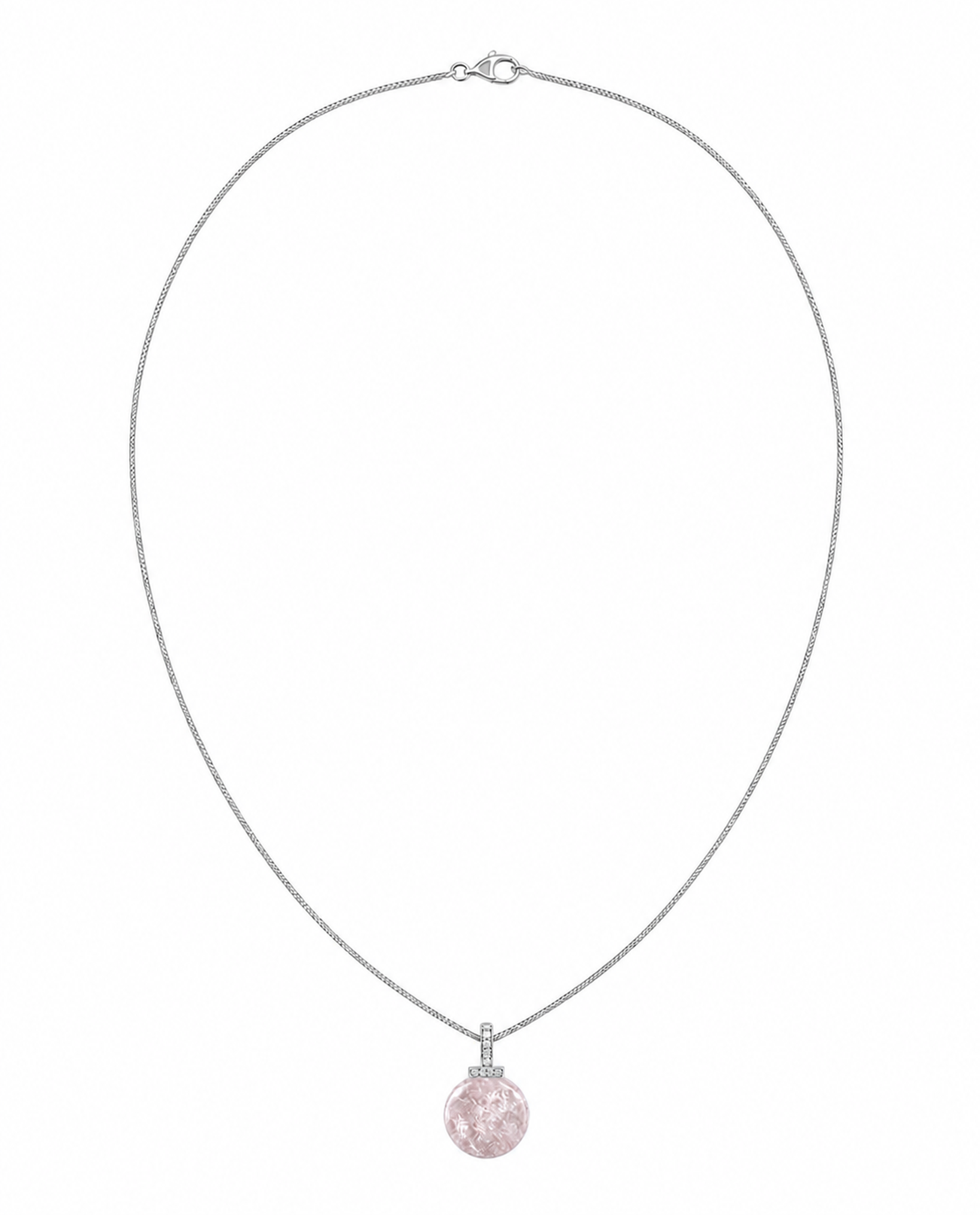 Snow Phantom Quartz interchangeable pendant necklace, white-background product view