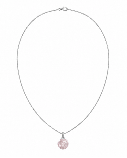 Snow Phantom Quartz interchangeable pendant necklace, white-background product view