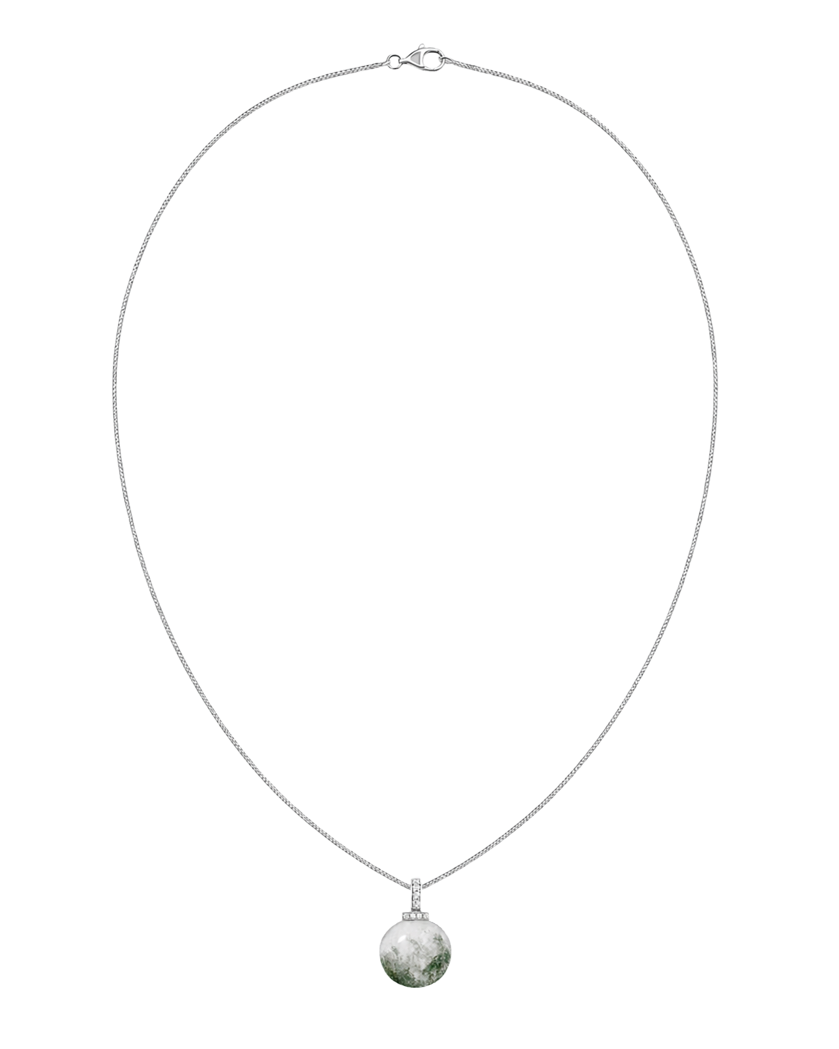 Green Phantom Quartz interchangeable pendant necklace, white-background product view