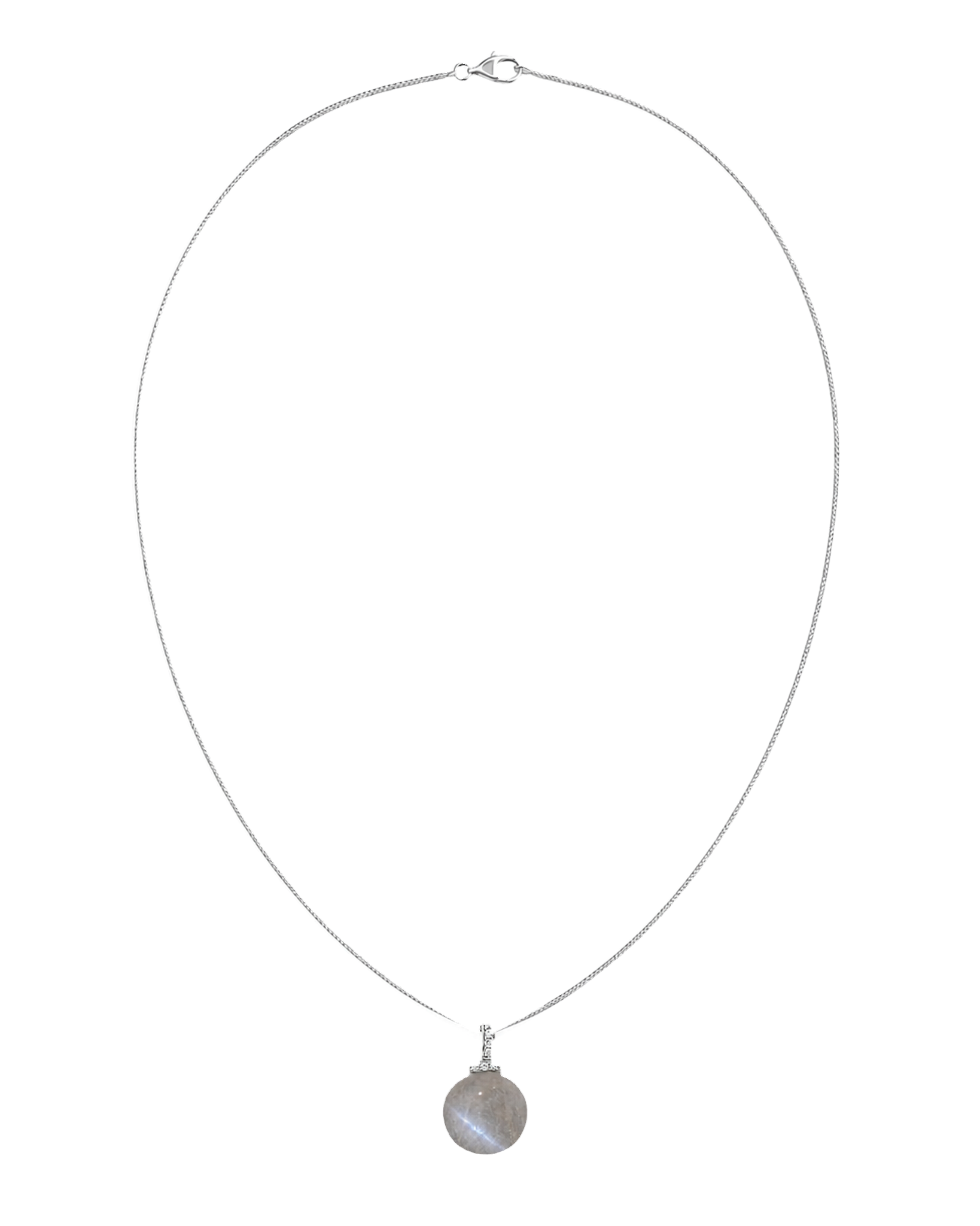 Gray Moonstone interchangeable pendant necklace, white-background product view