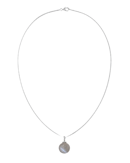 Gray Moonstone interchangeable pendant necklace, white-background product view