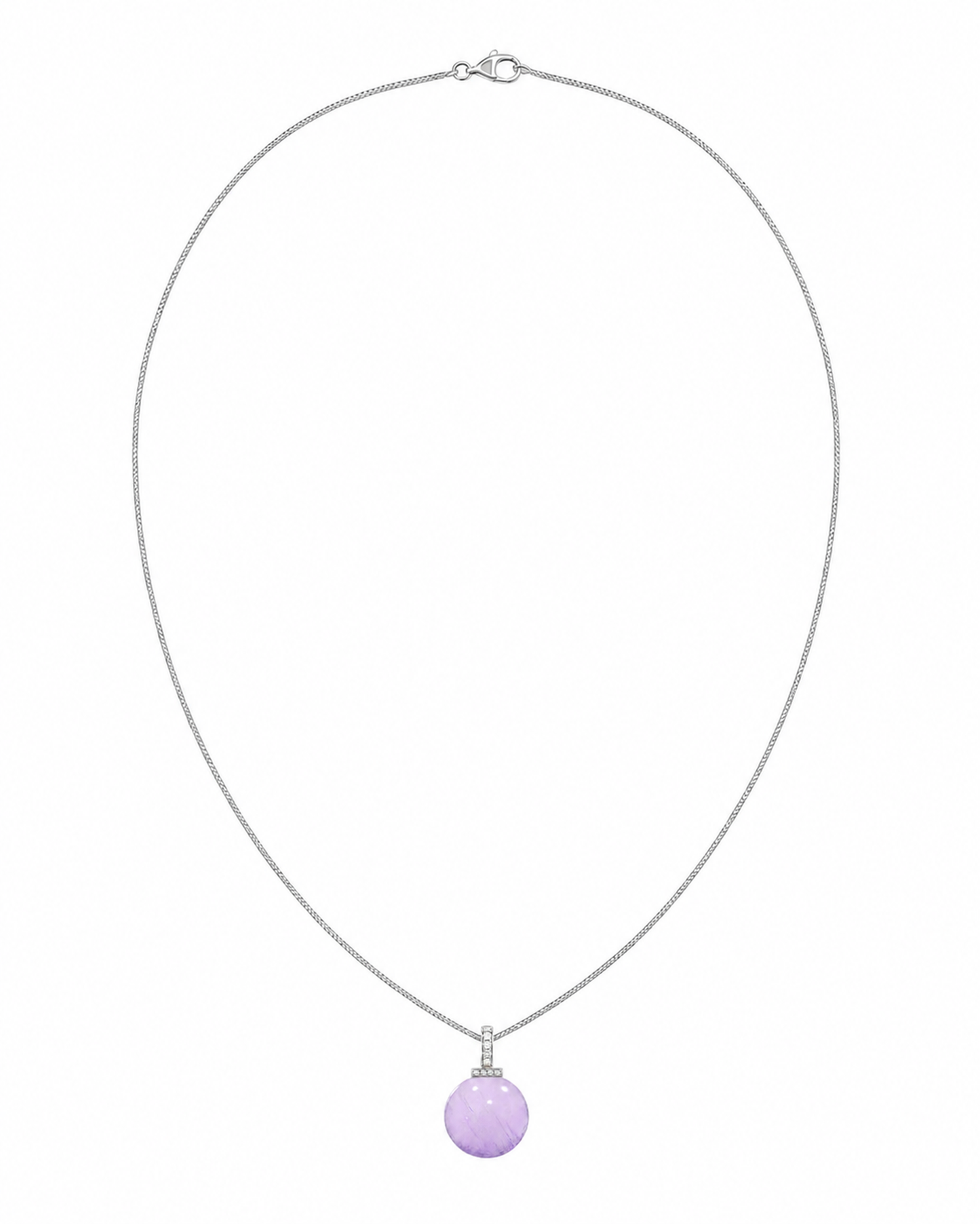 Bolivian Amethyst interchangeable pendant necklace, white-background product view