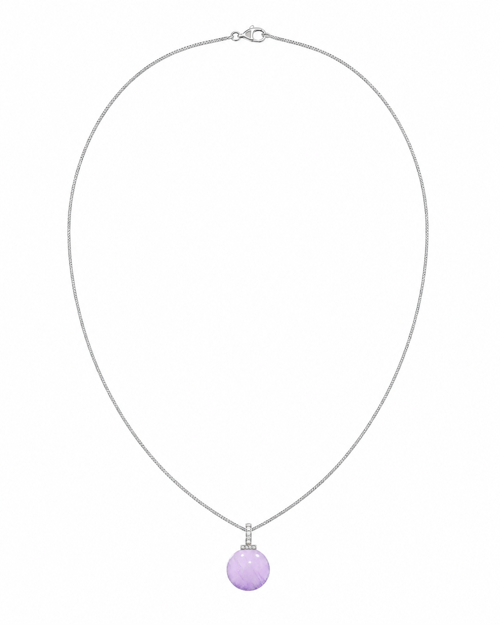 Bolivian Amethyst interchangeable pendant necklace, white-background product view