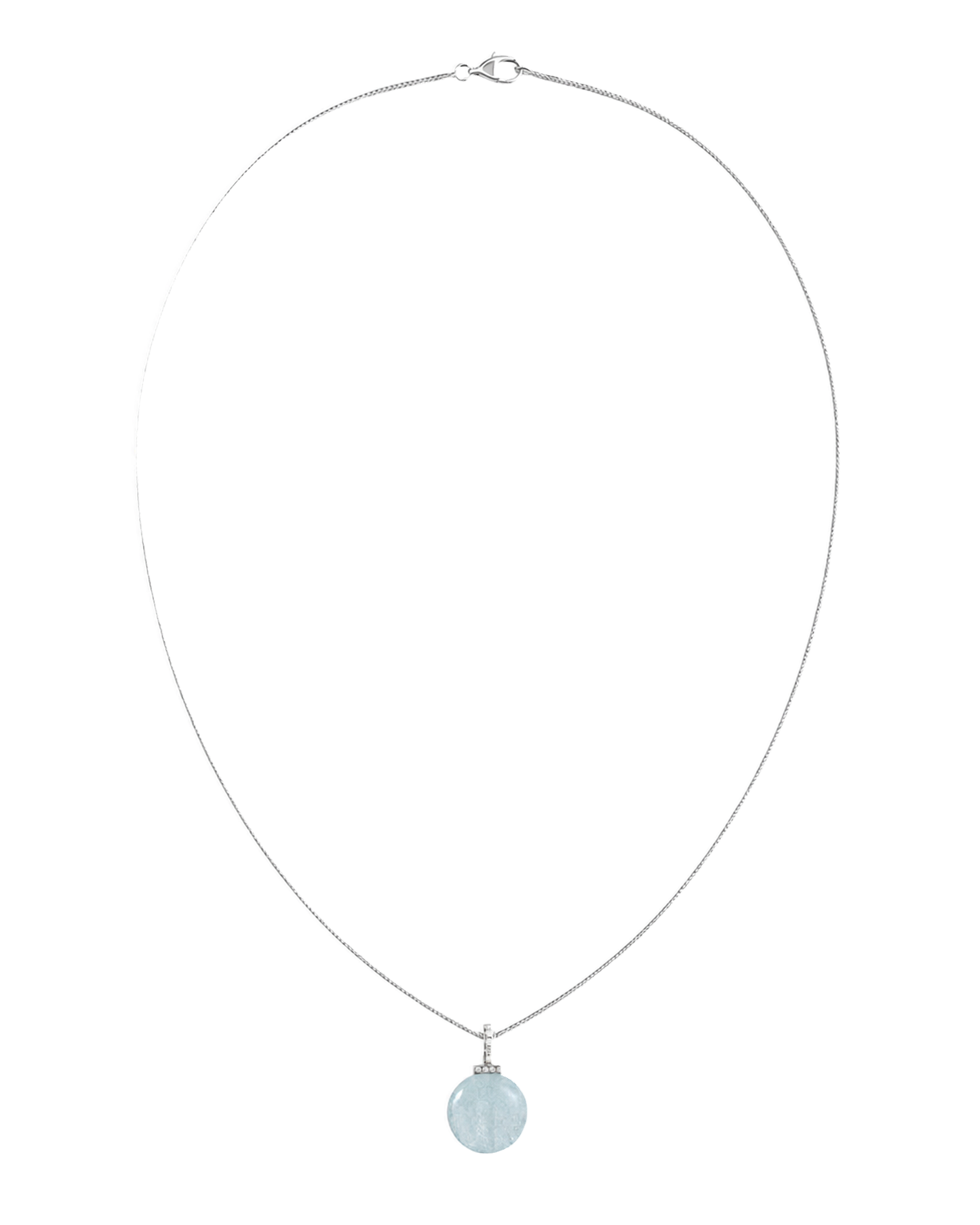 Aquamarine interchangeable pendant necklace, white-background product view