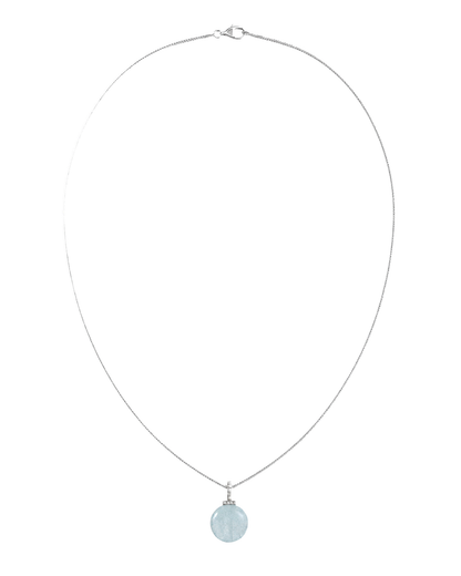 Aquamarine interchangeable pendant necklace, white-background product view