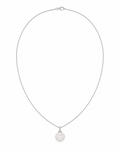 White Phantom Quartz interchangeable pendant necklace, white-background product view
