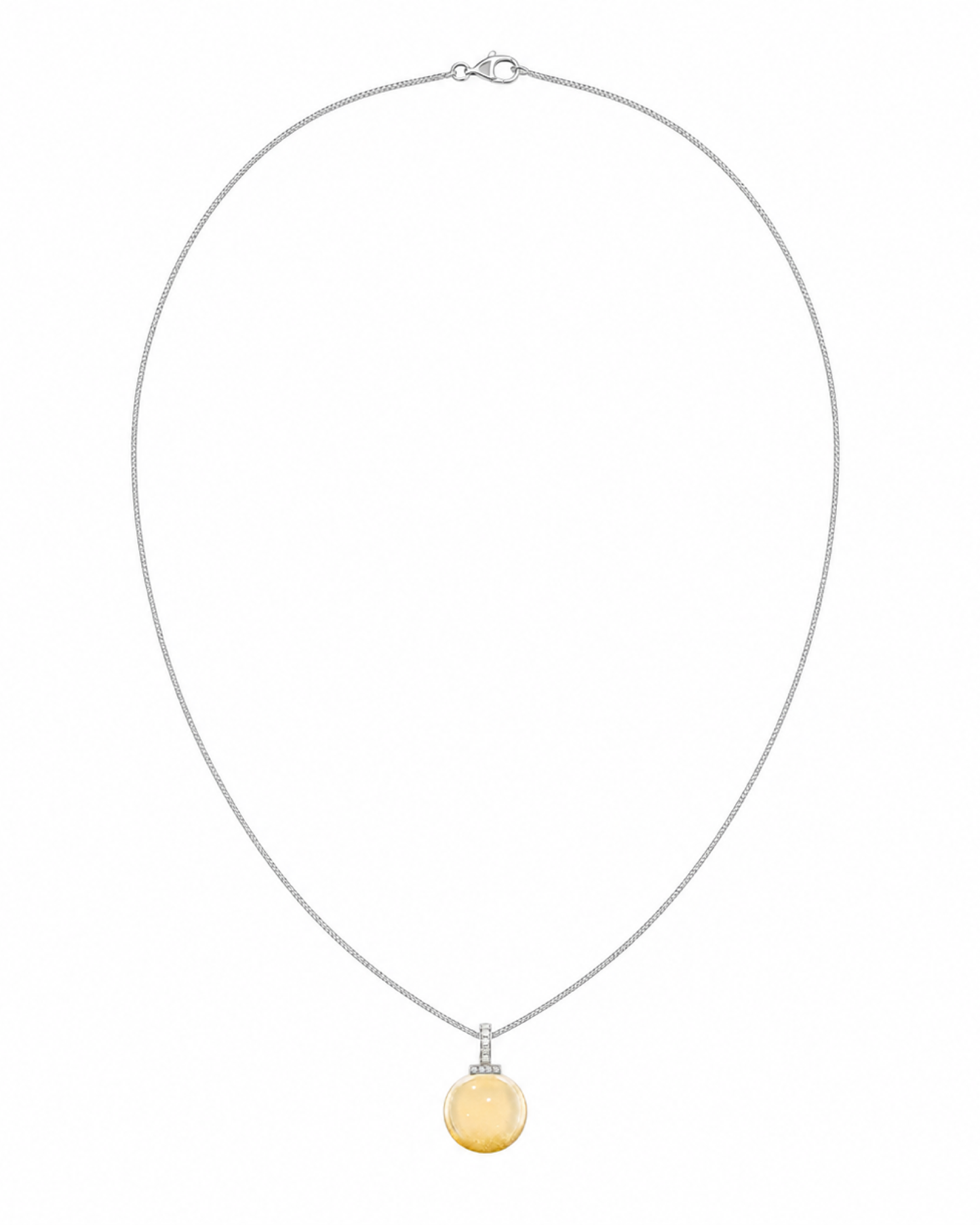 Citrine interchangeable pendant necklace, white-background product view