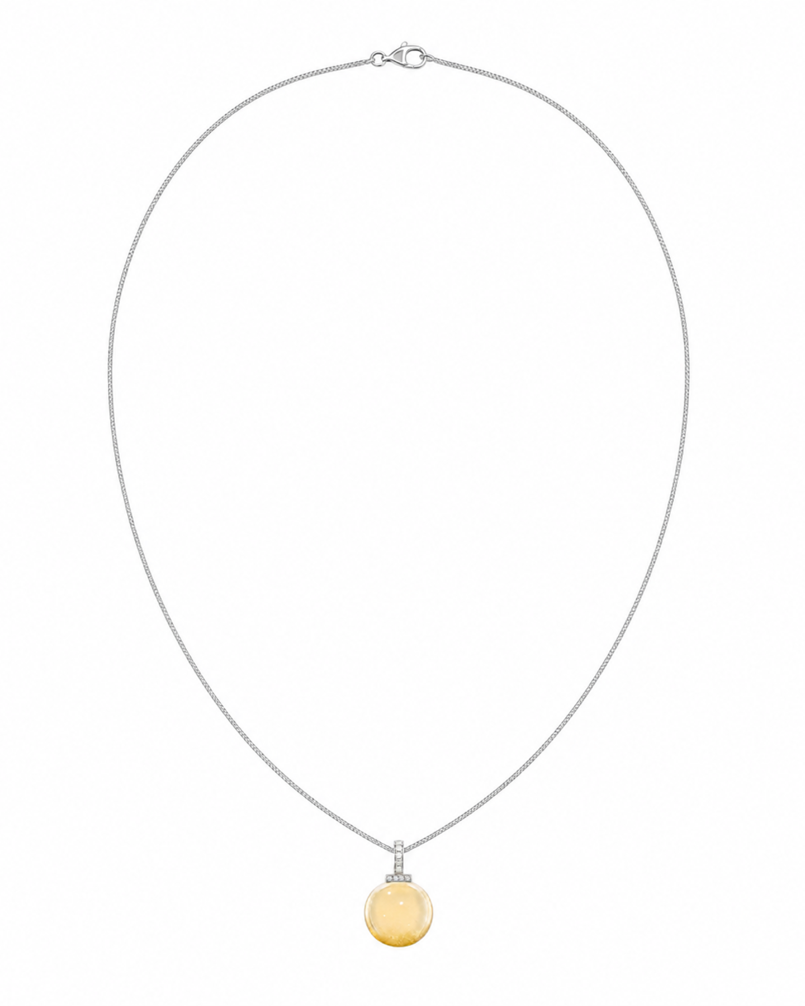 Citrine interchangeable pendant necklace, white-background product view