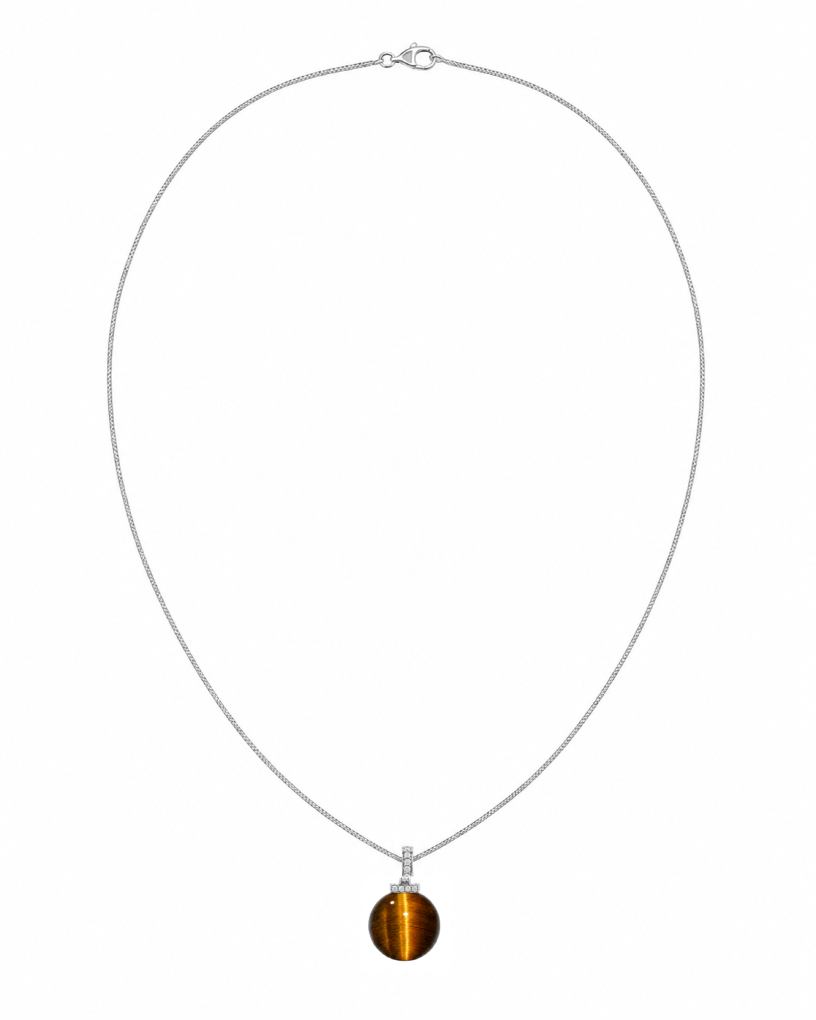 Yellow Tiger’s Eye interchangeable pendant necklace, white-background product view