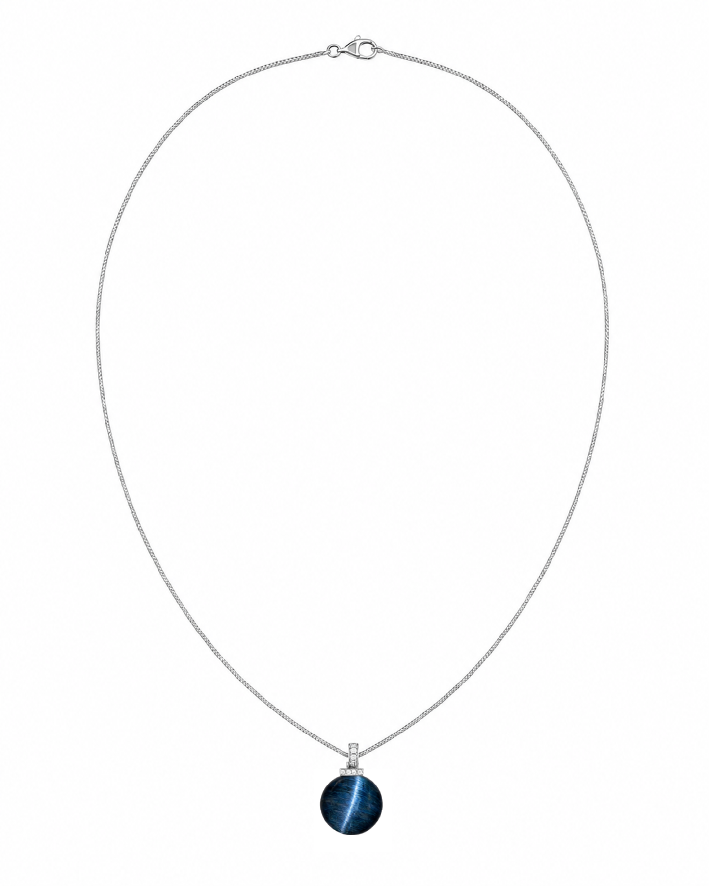 Blue Tiger’s Eye interchangeable pendant necklace, white-background product view