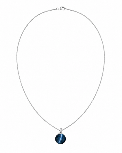 Blue Tiger’s Eye interchangeable pendant necklace, white-background product view