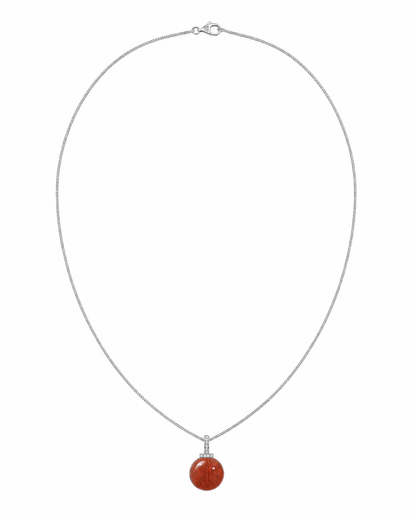 Red Rabbit Hair Quartz interchangeable pendant necklace, white-background product view