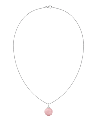 Rose Quartz interchangeable pendant necklace, white-background product view