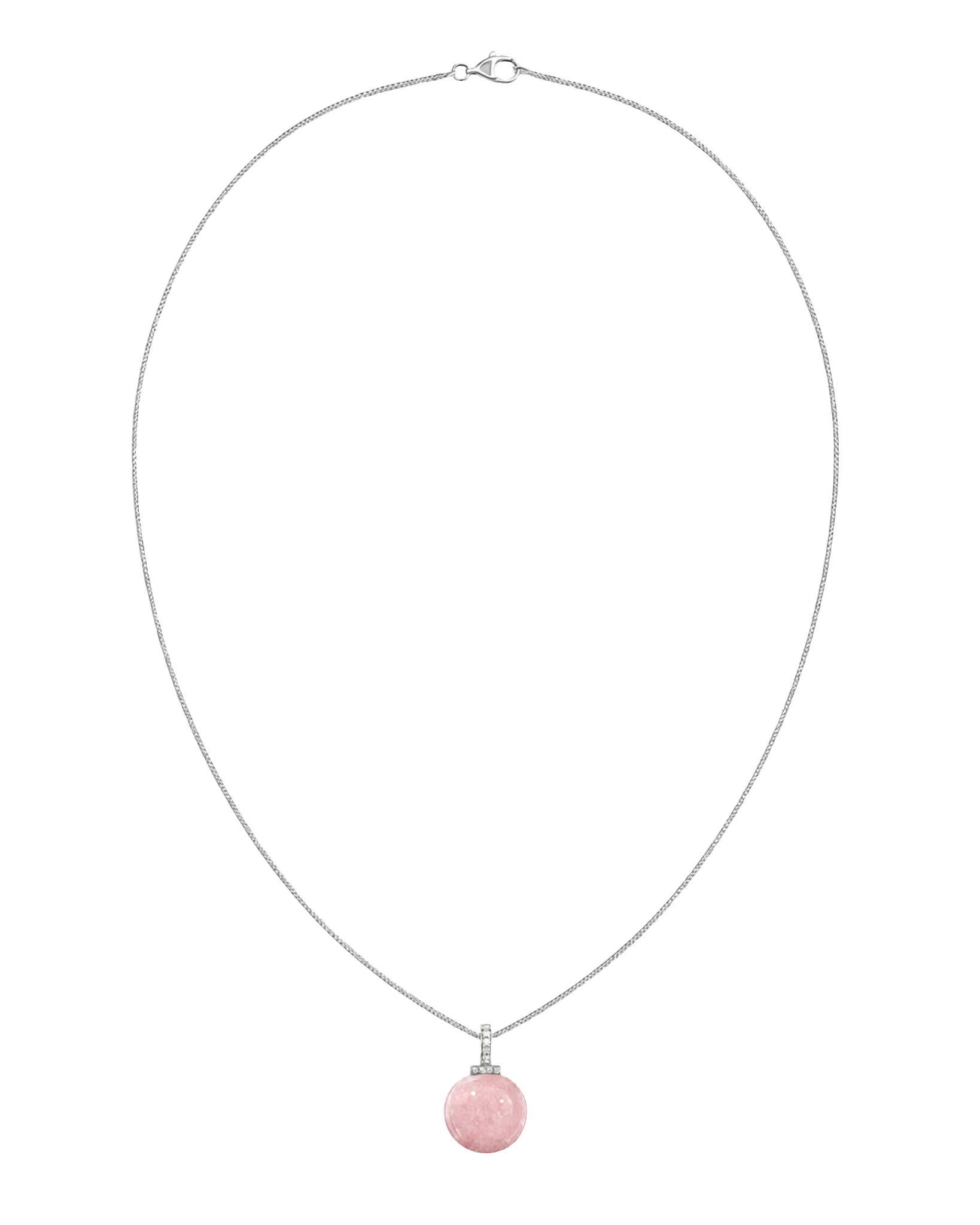 Rose Quartz interchangeable pendant necklace, full necklace transparent view