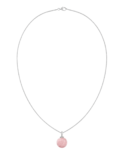 Rose Quartz interchangeable pendant necklace, full necklace transparent view