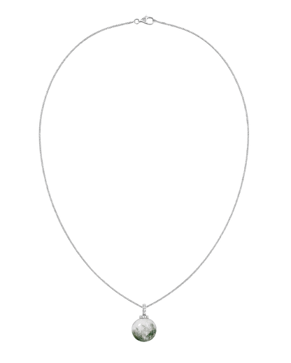 Green Phantom Quartz interchangeable pendant necklace, full necklace transparent view