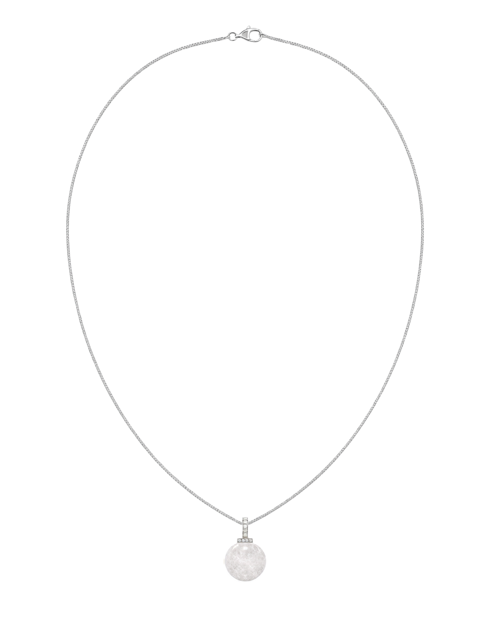 White Phantom Quartz interchangeable pendant necklace, full necklace transparent view