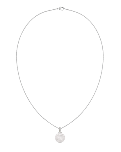 White Phantom Quartz interchangeable pendant necklace, full necklace transparent view