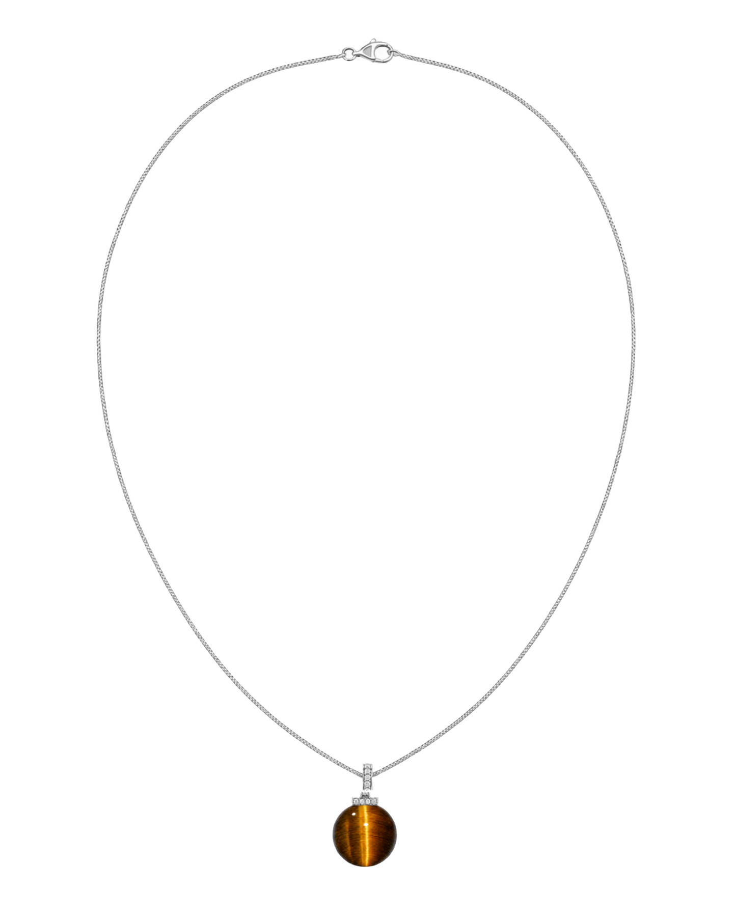Yellow Tiger’s Eye interchangeable pendant necklace, full necklace transparent view