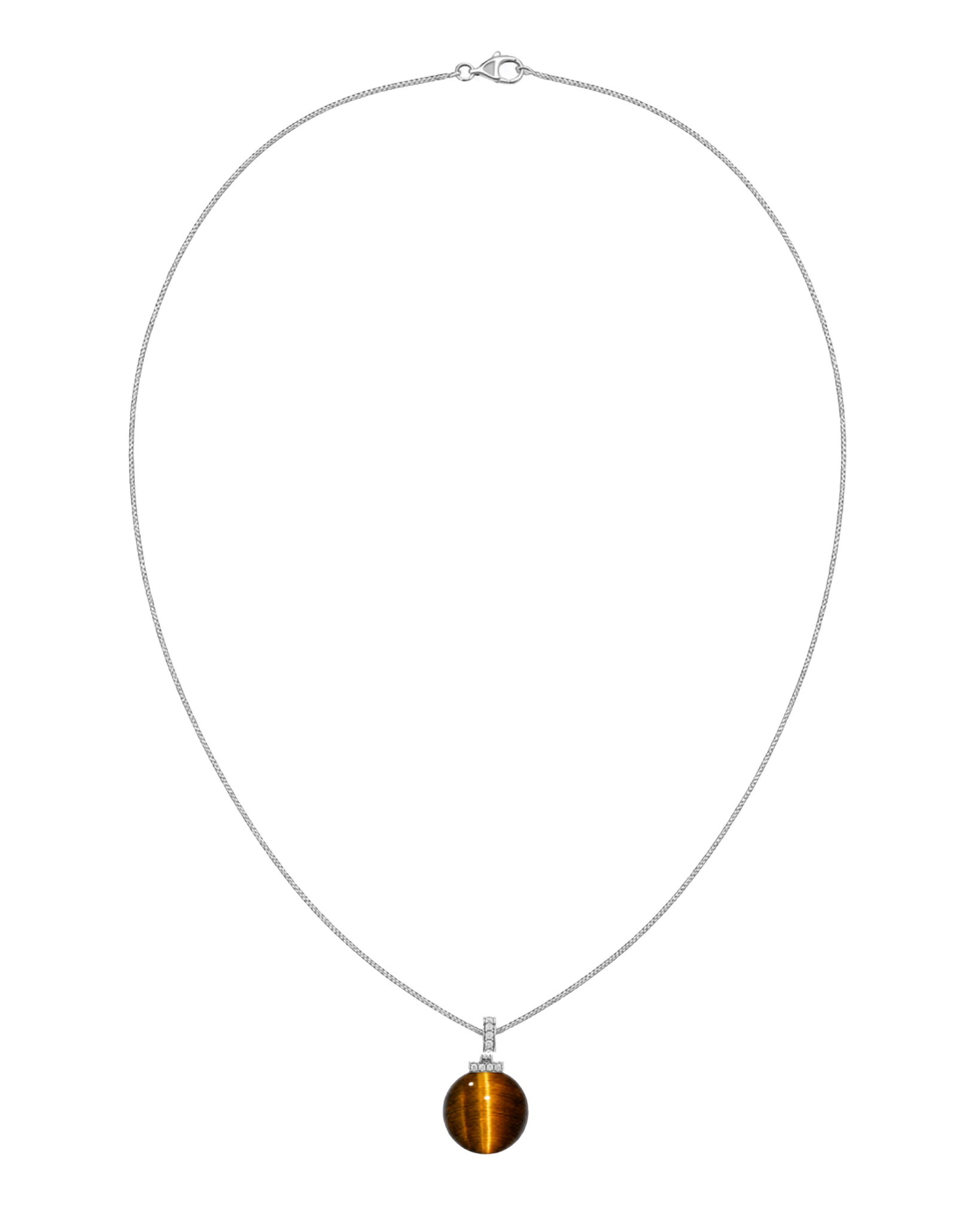 Yellow Tiger’s Eye interchangeable pendant necklace, full necklace transparent view