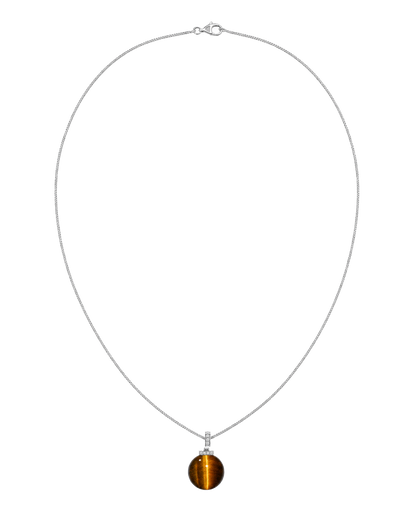 Yellow Tiger’s Eye interchangeable pendant necklace, full necklace transparent view