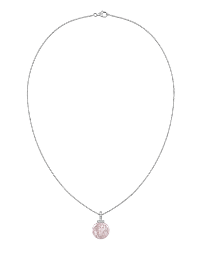 Snow Phantom Quartz interchangeable pendant necklace, full necklace transparent view
