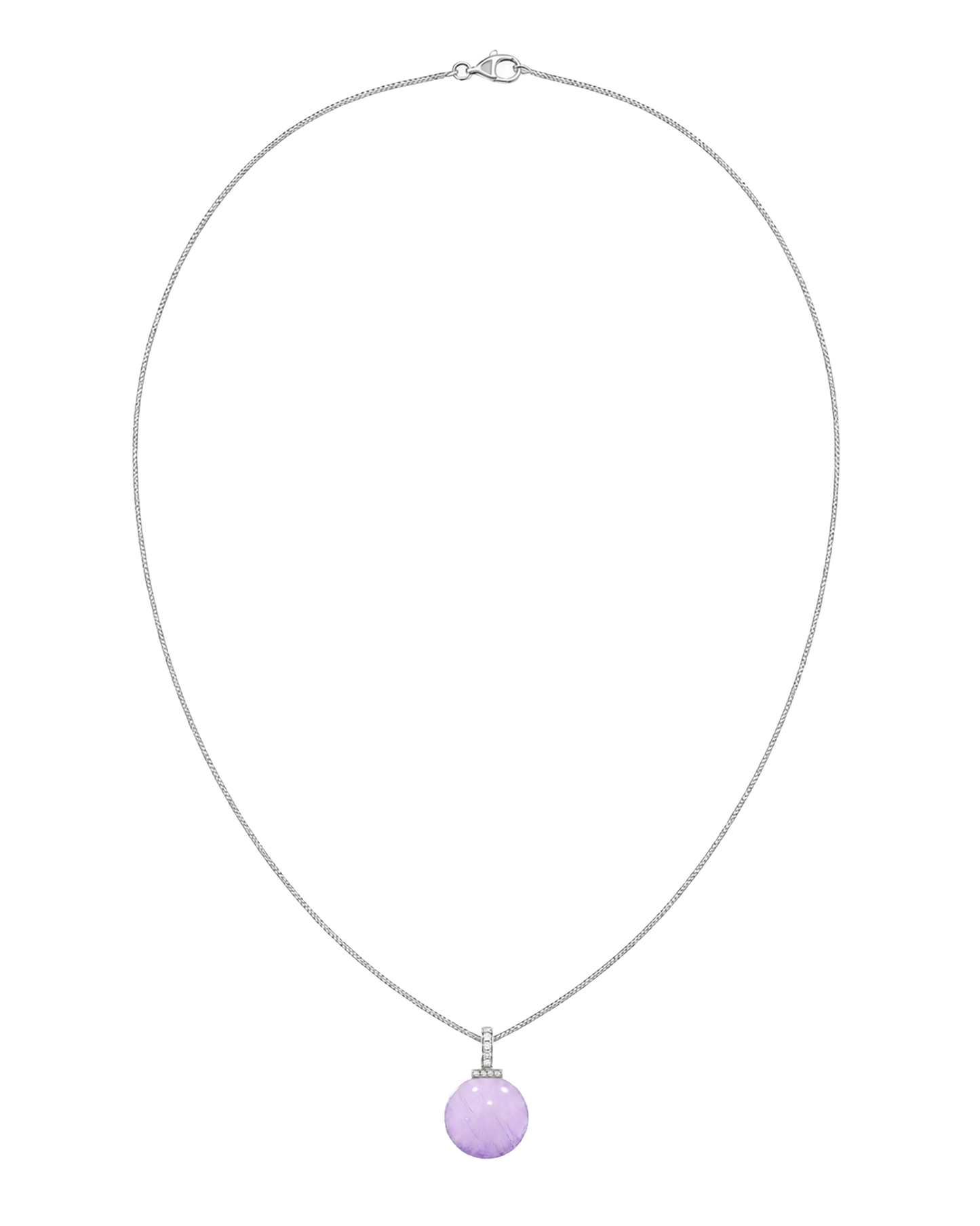 Bolivian Amethyst interchangeable pendant necklace, full necklace transparent view