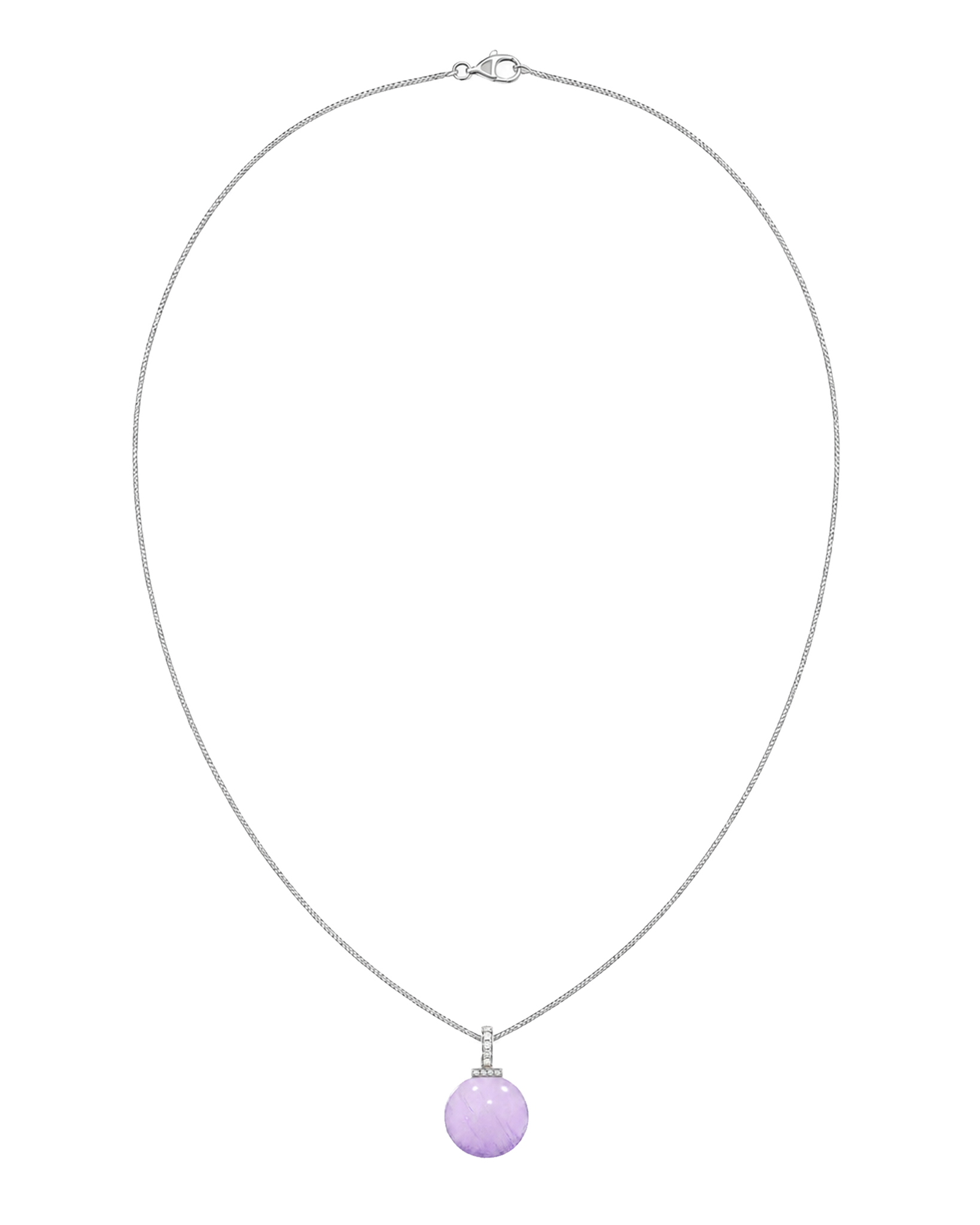 Bolivian Amethyst interchangeable pendant necklace, full necklace transparent view