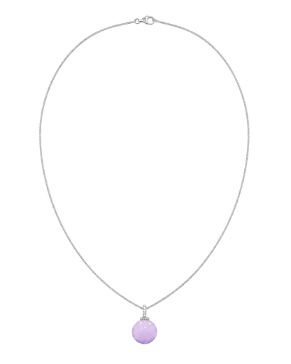 Bolivian Amethyst interchangeable pendant necklace, full necklace transparent view