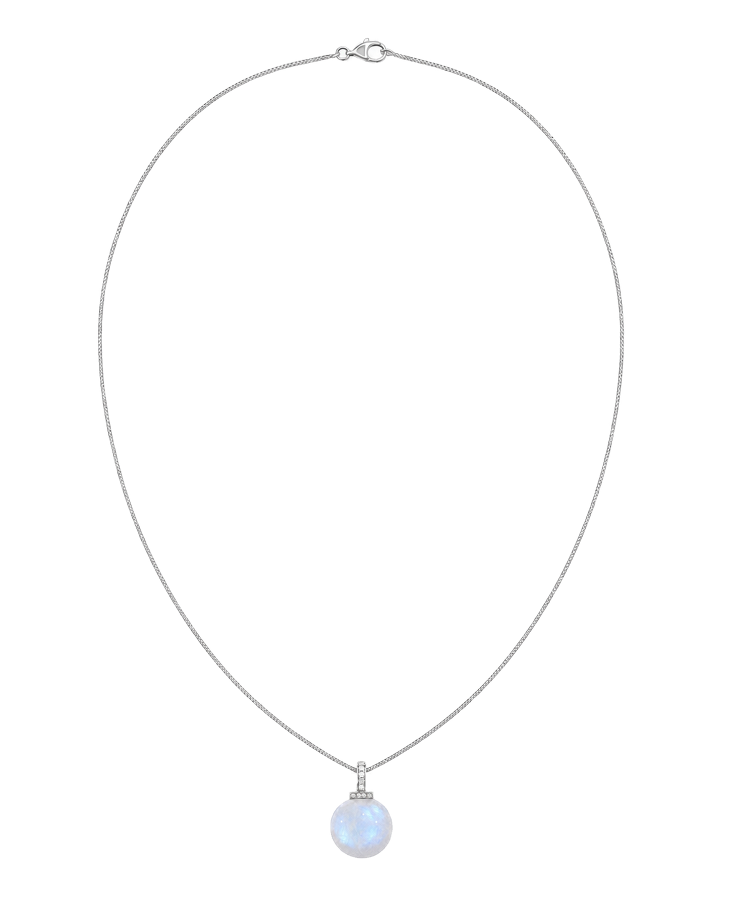Blue Moonstone interchangeable pendant necklace, full necklace transparent view