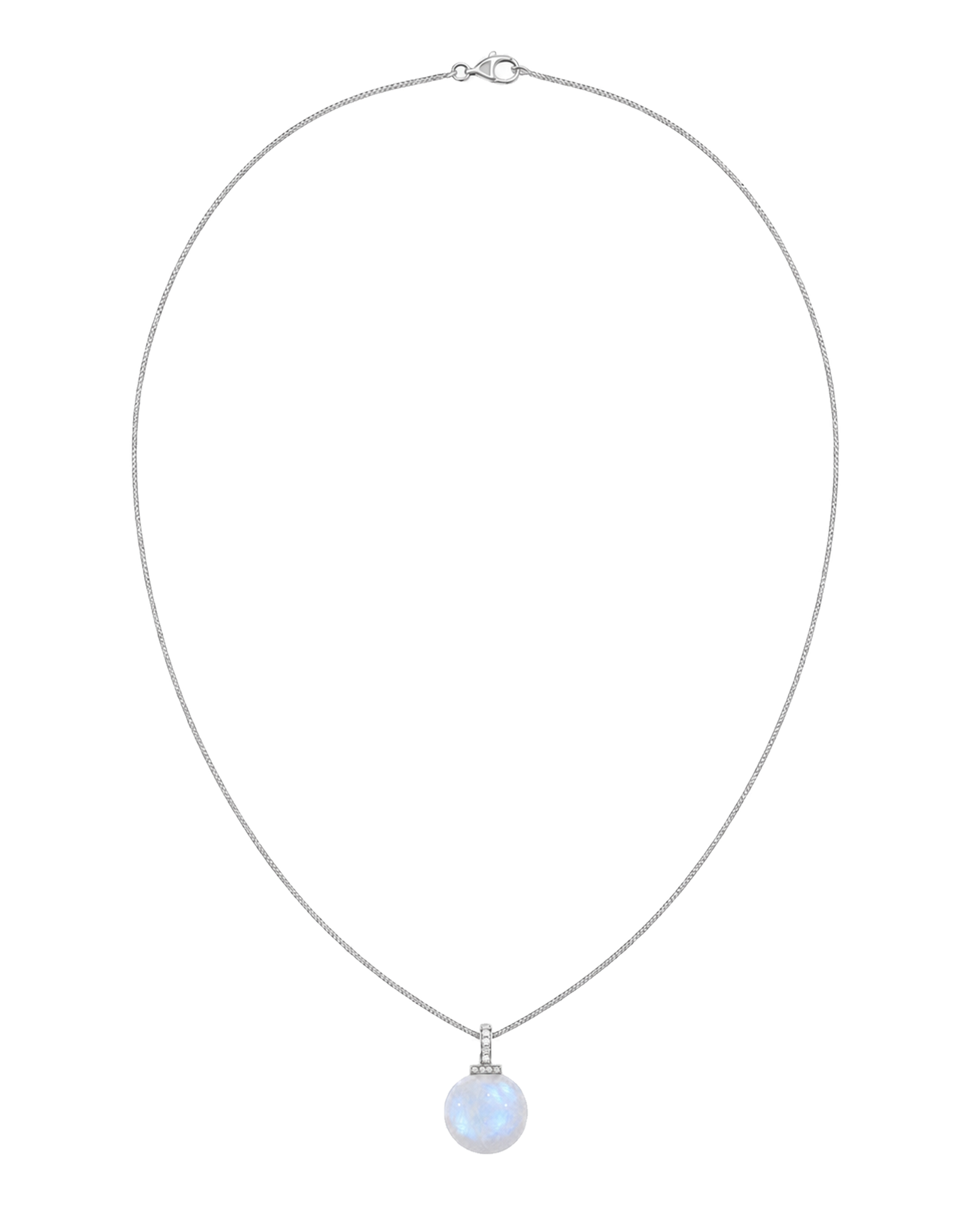 Blue Moonstone interchangeable pendant necklace, full necklace transparent view