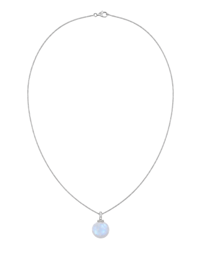 Blue Moonstone interchangeable pendant necklace, full necklace transparent view