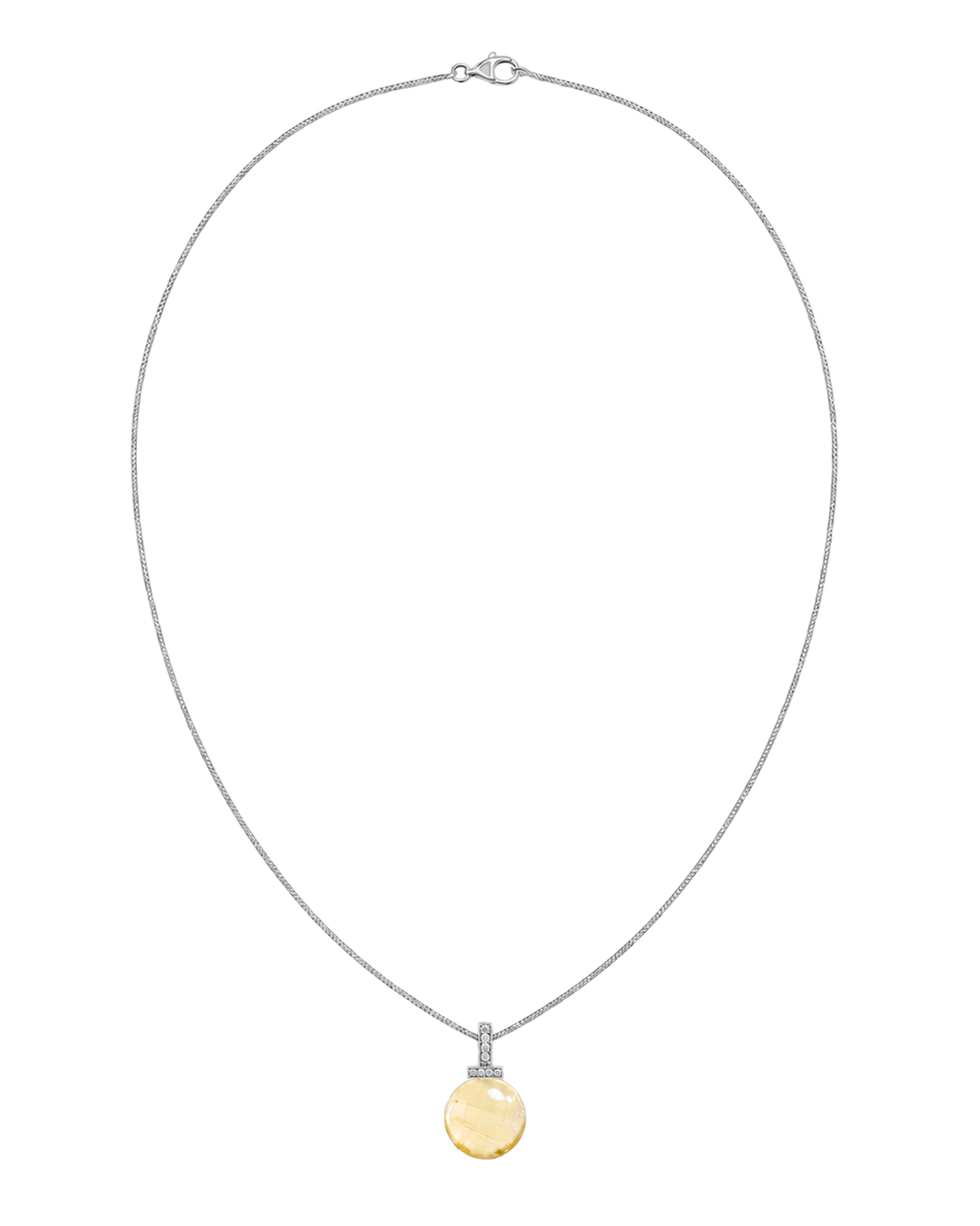 Lemon Citrine interchangeable pendant necklace, full necklace transparent view
