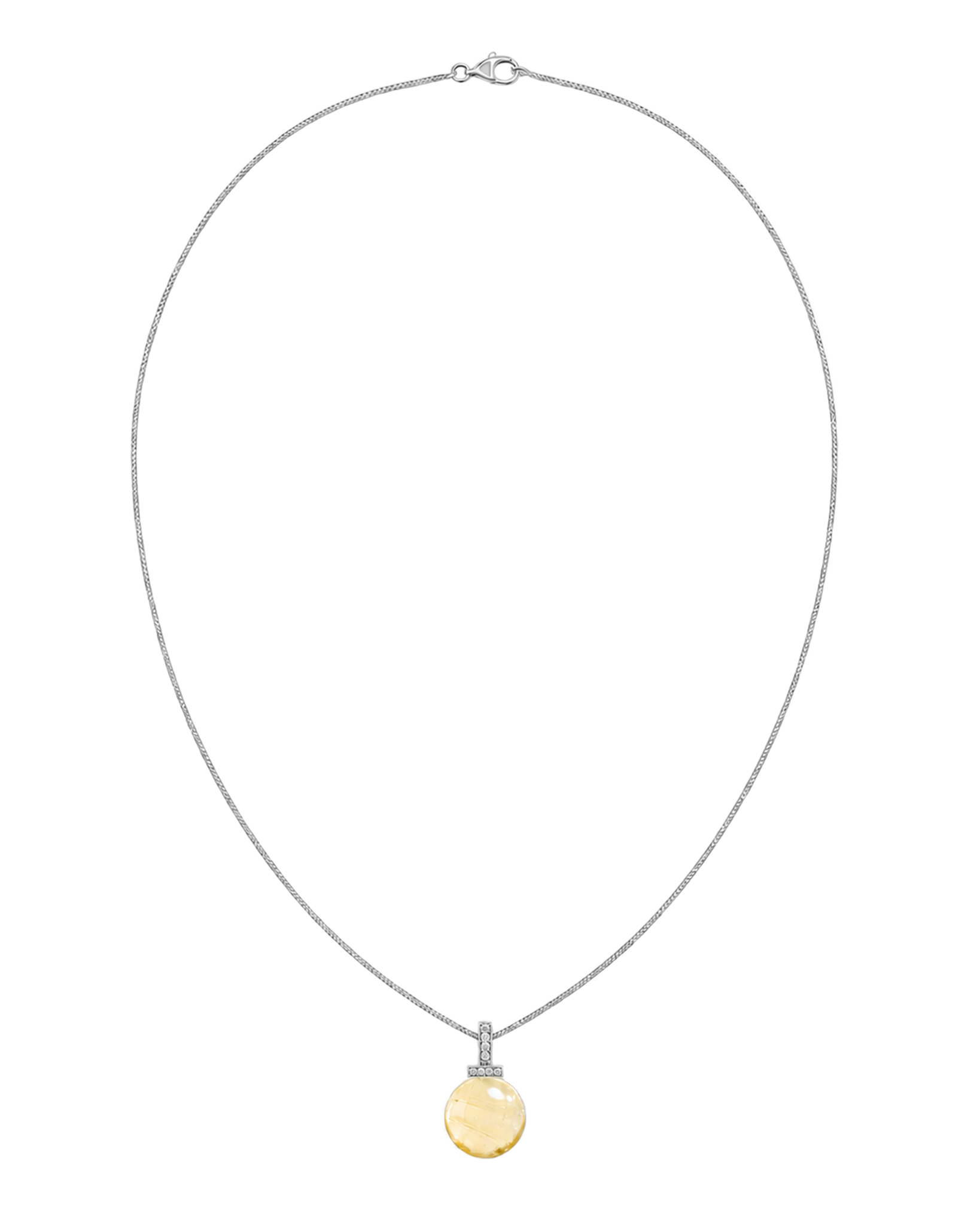 Lemon Citrine interchangeable pendant necklace, full necklace transparent view