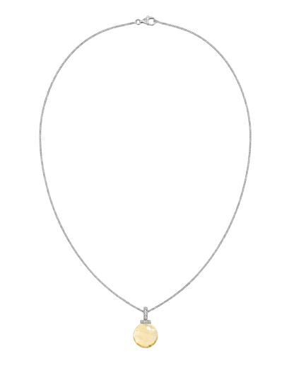 Lemon Citrine interchangeable pendant necklace, full necklace transparent view